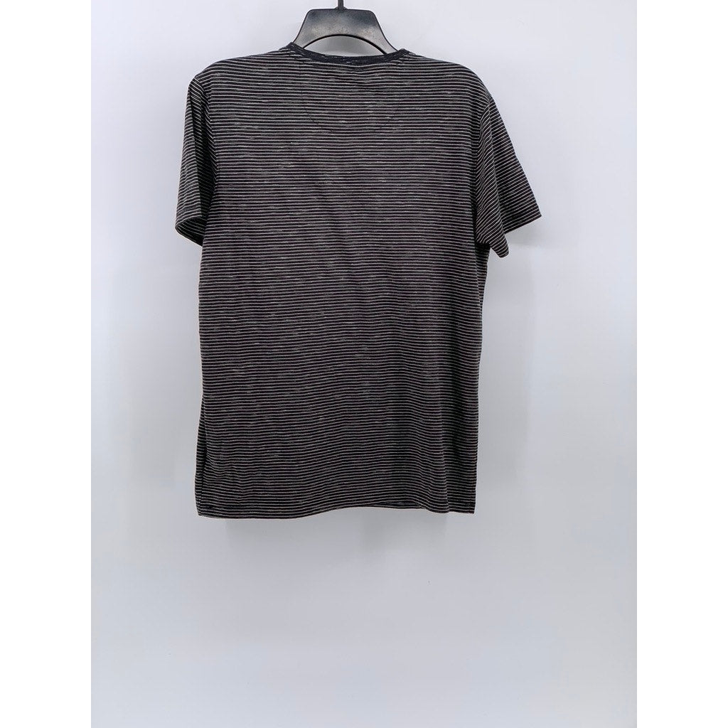 LP JEANS Men's Navy-White Striped Crewneck Casual Short Sleeve T-Shirt SZ M