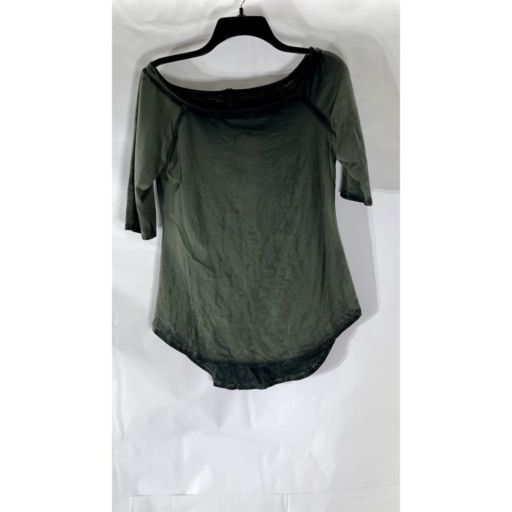 WE THE FREE Women's Washed Black On-Off The Shoulder Short Sleeve Top SZ M