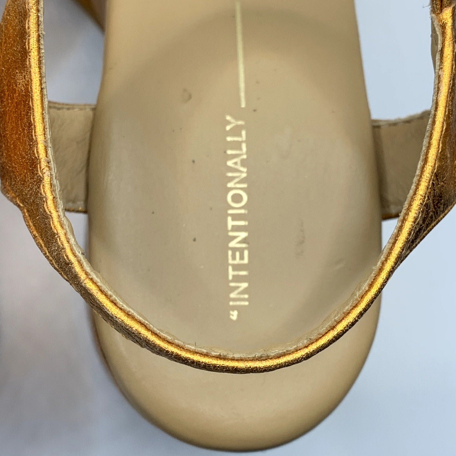 INTENTIONALLY Women's Orange Metallic John Platform Block-Heel Heels SZ 10.5