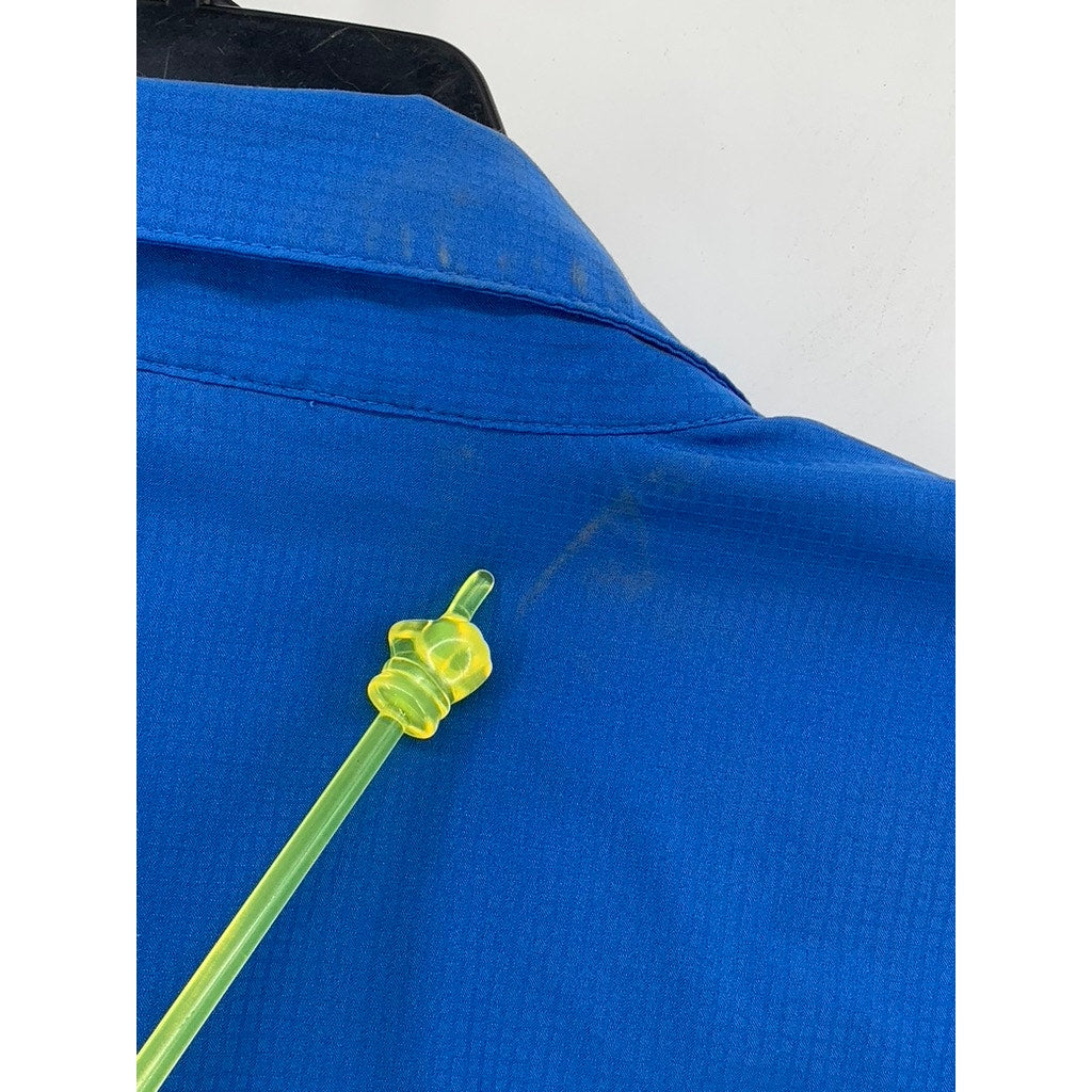 COLUMBIA Men's Royal Blue PFG Button-Up Fisherman Shirt SZ XL