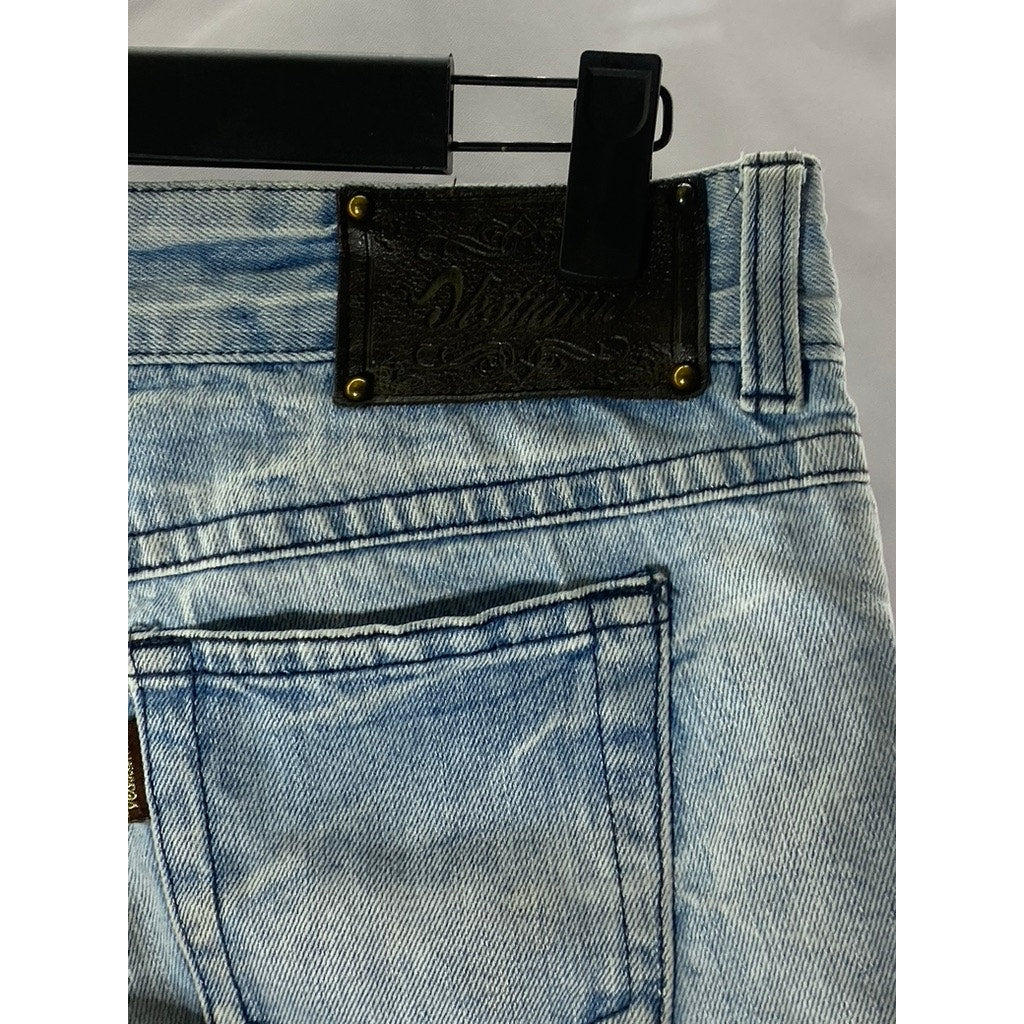 VESTIAMO Women's Light Blue Raw-Hem Distressed Denim Shorts SZ 30