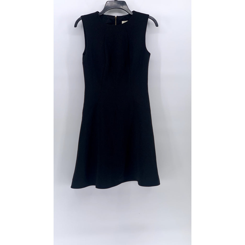 KATE SPADE Women's Black Solid Crewneck Sleeveless Fit & Flare Mini Dress SZ 2