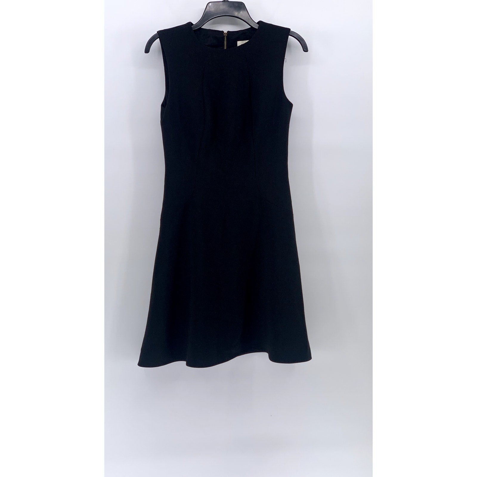 KATE SPADE Women's Black Solid Crewneck Sleeveless Fit & Flare Mini Dress SZ 2
