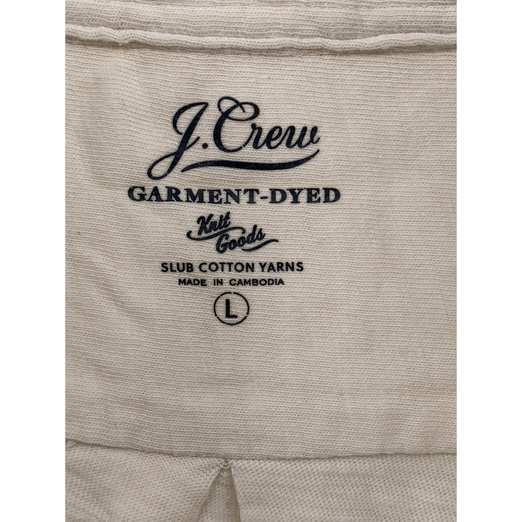 J.CREW Men's Off-White Garment Dyed Button-Up Long Sleeve Shirt SZ L