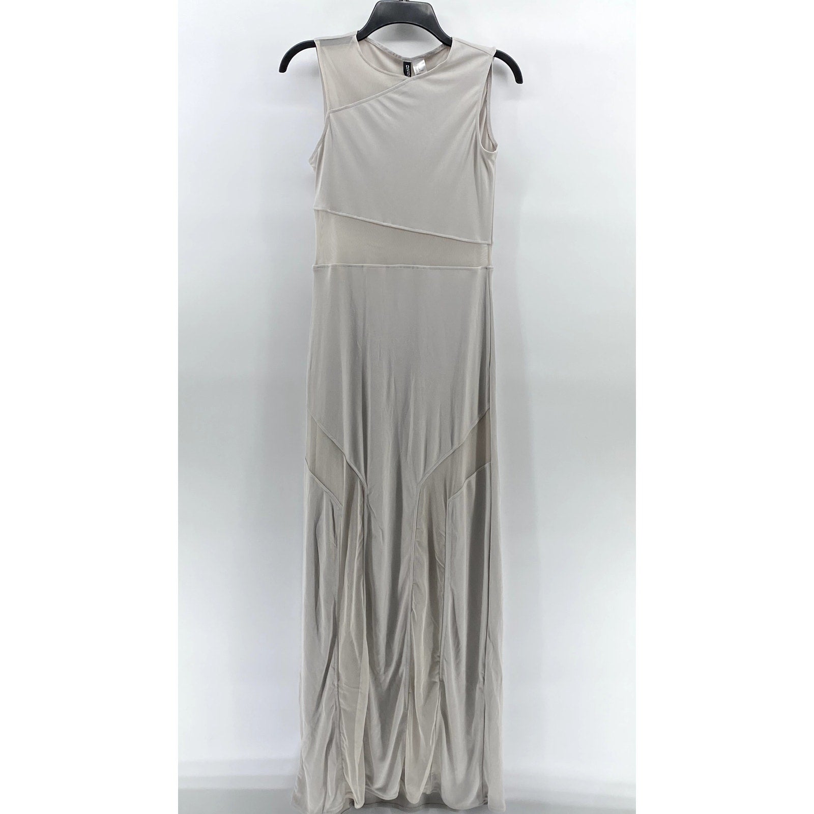 DIVIDED BY H&M Women's Gray Mesh Sleeveless Crewneck Maxi Bodycon Dress SZ S