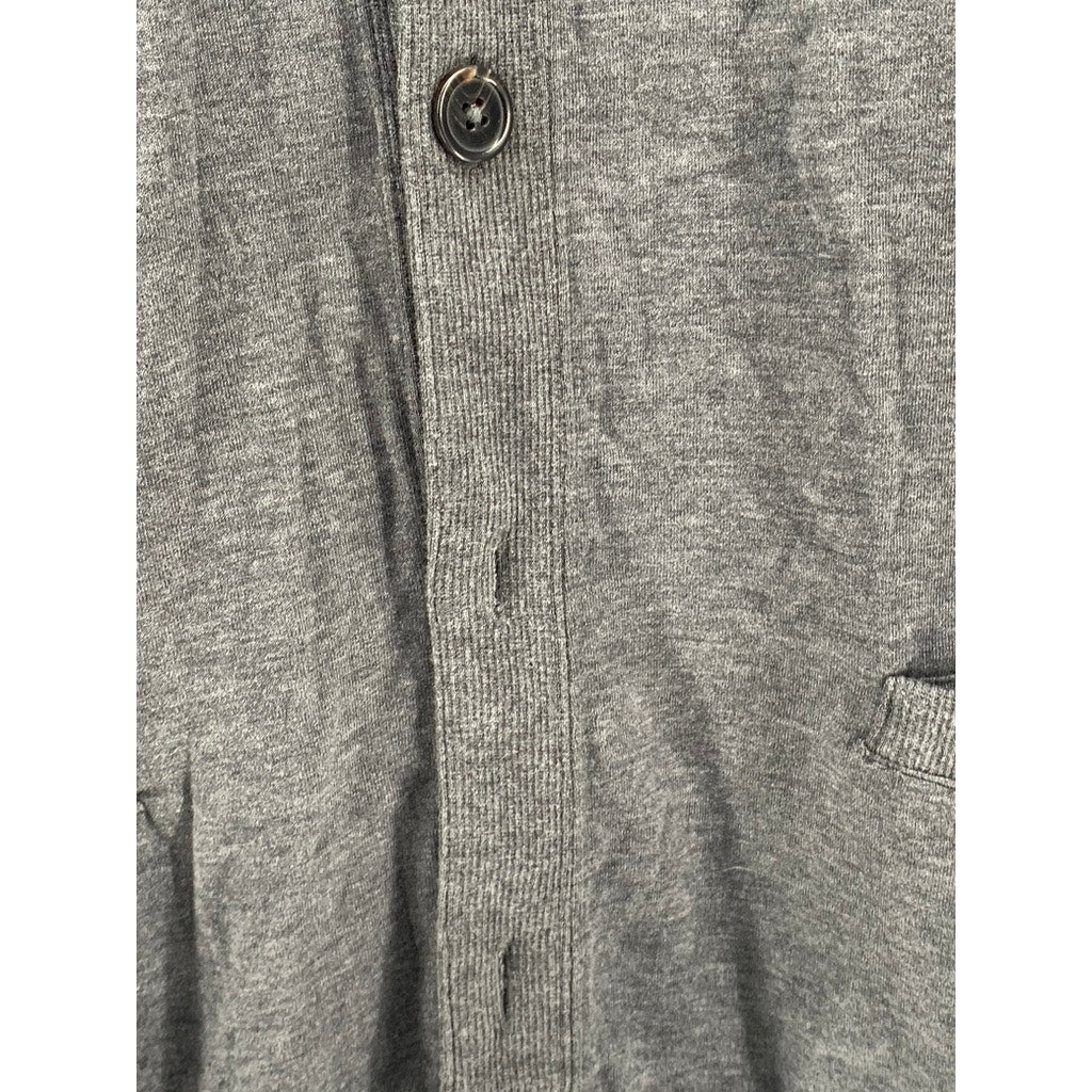 POLO RALPH LAUREN Men's Charcoal Luxury Shawl-Collar Button-Up Cardigan SZ XL
