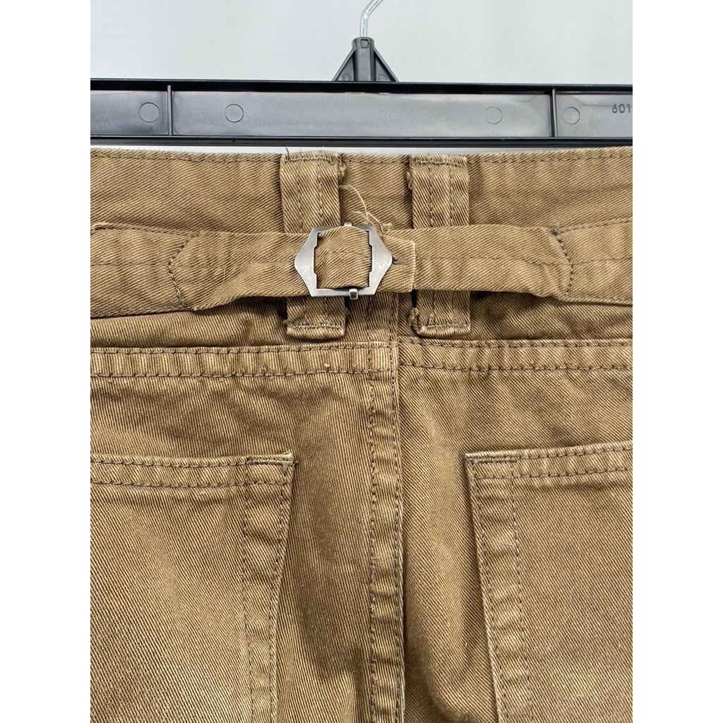 J.GALT Women's Brown Low-Rise Regular -Fit Wide-Leg Pant SZ S