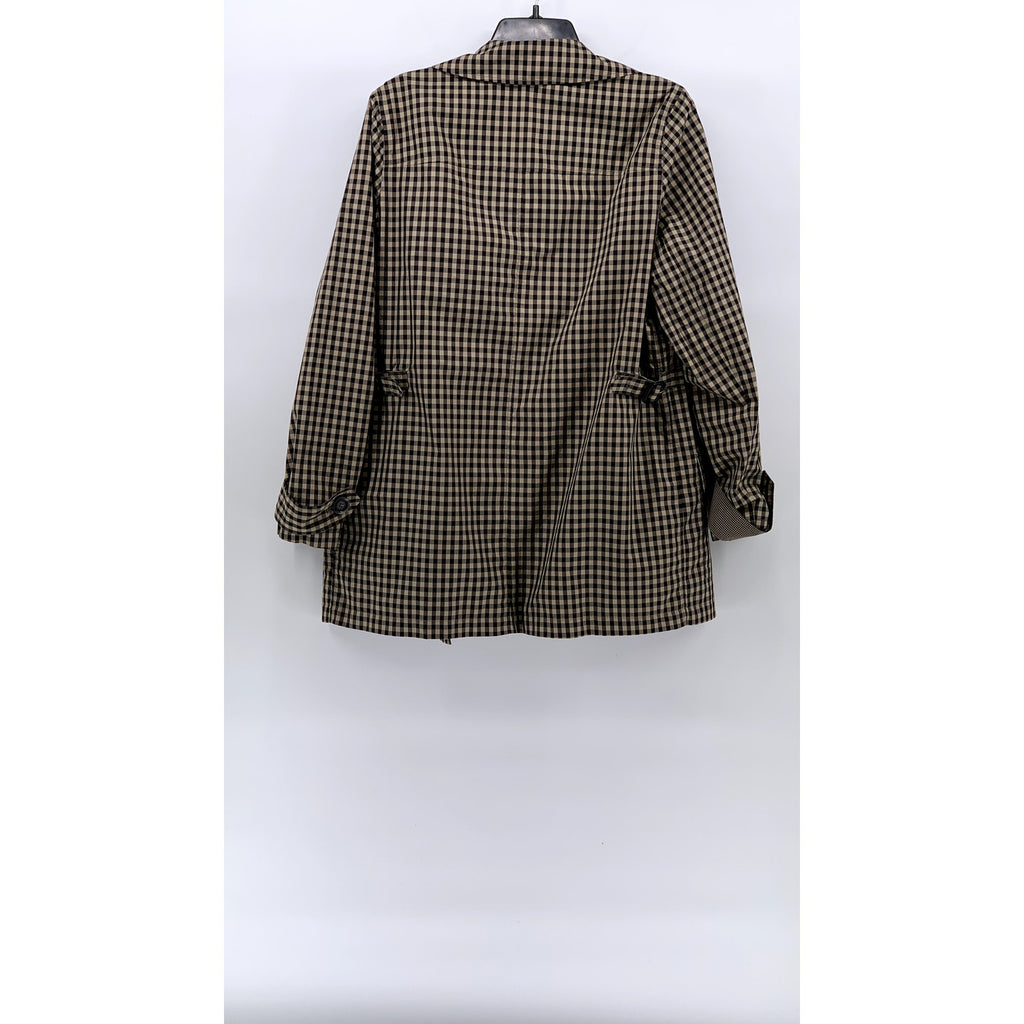 JONES NEW YORK Women's Black-Tan Gingham Button-Up Long Sleeve Blazer SZ M