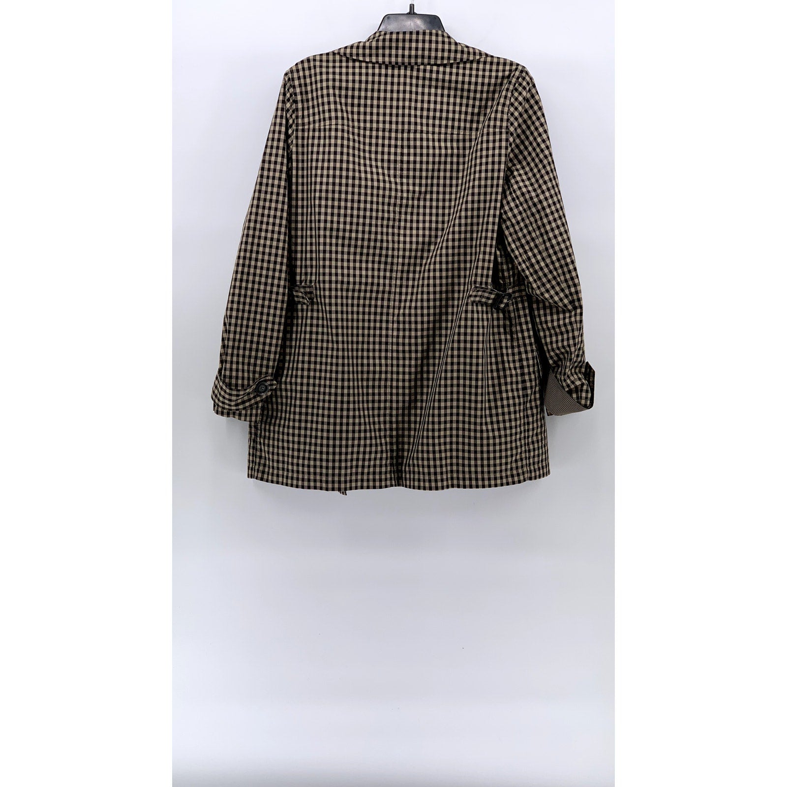 JONES NEW YORK Women's Black-Tan Gingham Button-Up Long Sleeve Blazer SZ M