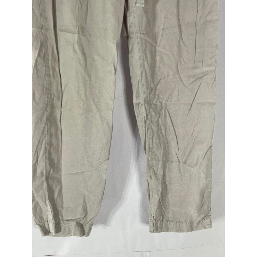 BE COOL Women's Light Gray Lightweight Drawstring The Lara Ankle Pant SZ M
