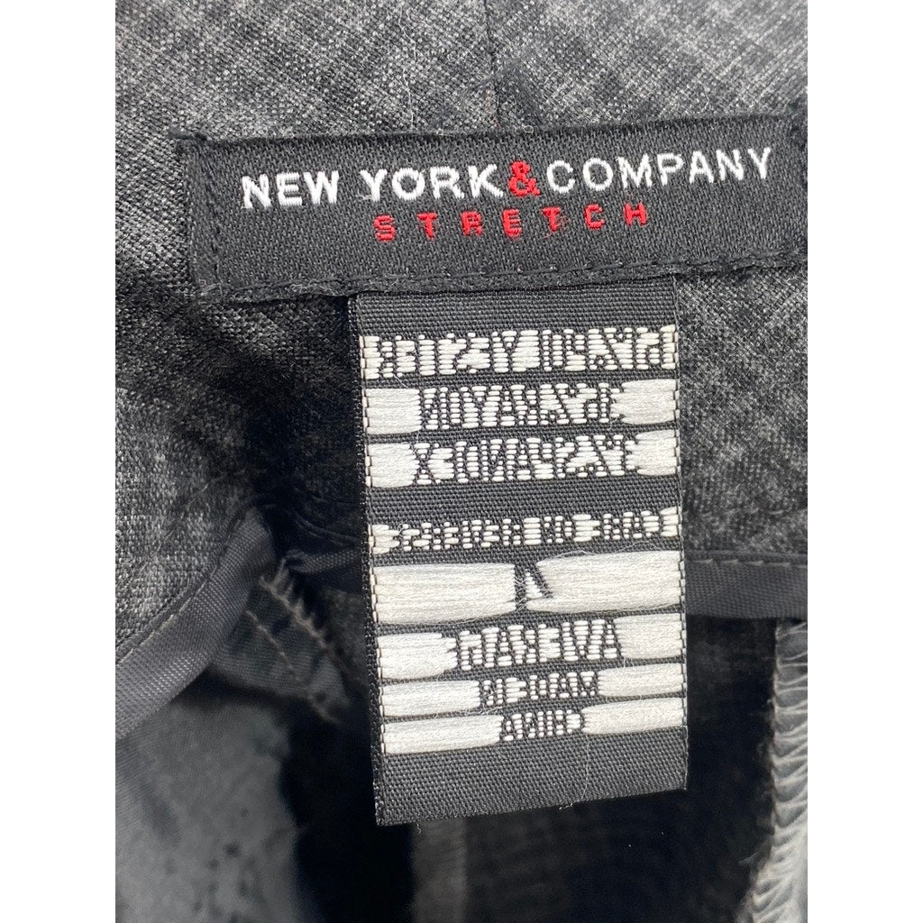 NEW YORK & COMPANY Women's Charcoal Gray Stretch Plaid Flare-Leg Pants SZ 4