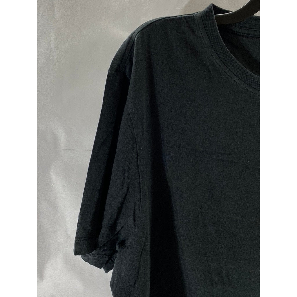 THE ROADSTER LIFE CO. Men's Black Solid Casual Crewneck Short Sleeve T-Shirt SZL