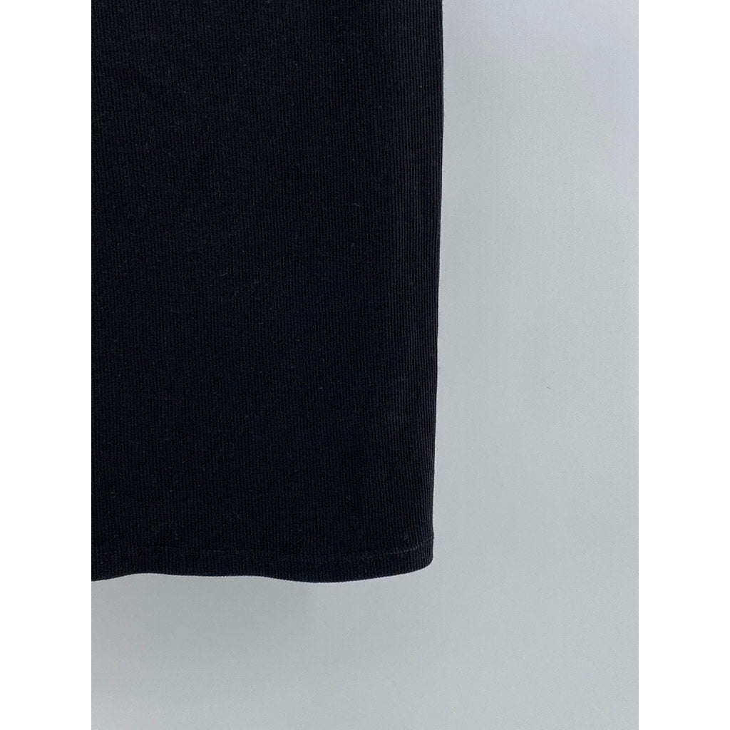 EVERLANE Women's Black Mock-Neck Sleeveless Ribbed Top SZ XS