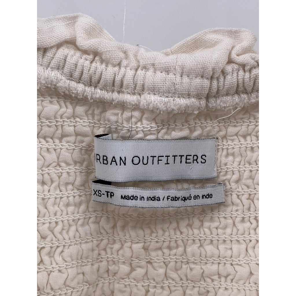 URBAN OUTFITTERS Women's Off-White Short Puff Sleeve A-Line Mini Dress SZ XS