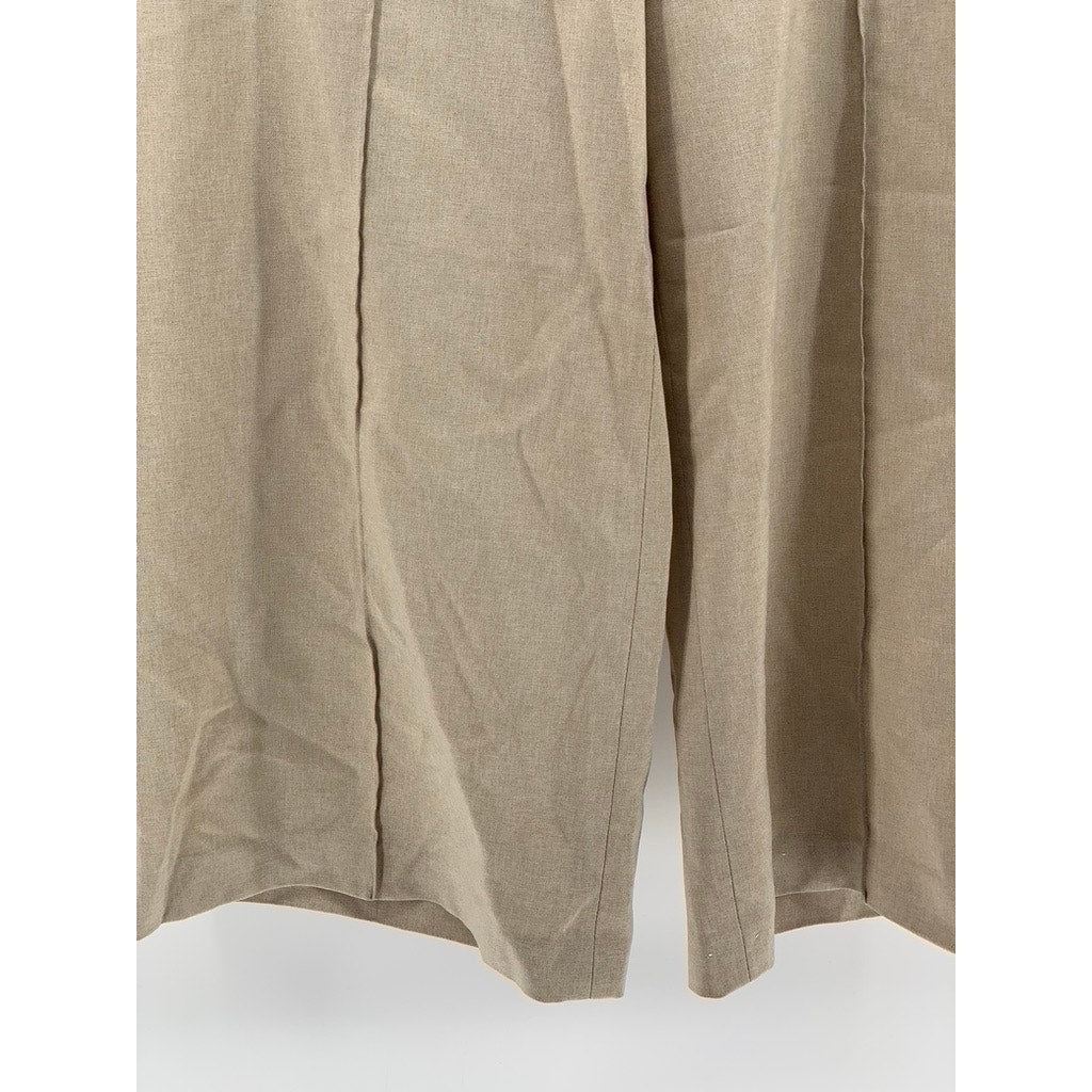 A.V.V Women's Beige Solid Wide-Leg Regular-Fit High-Rise Pant SZ XS