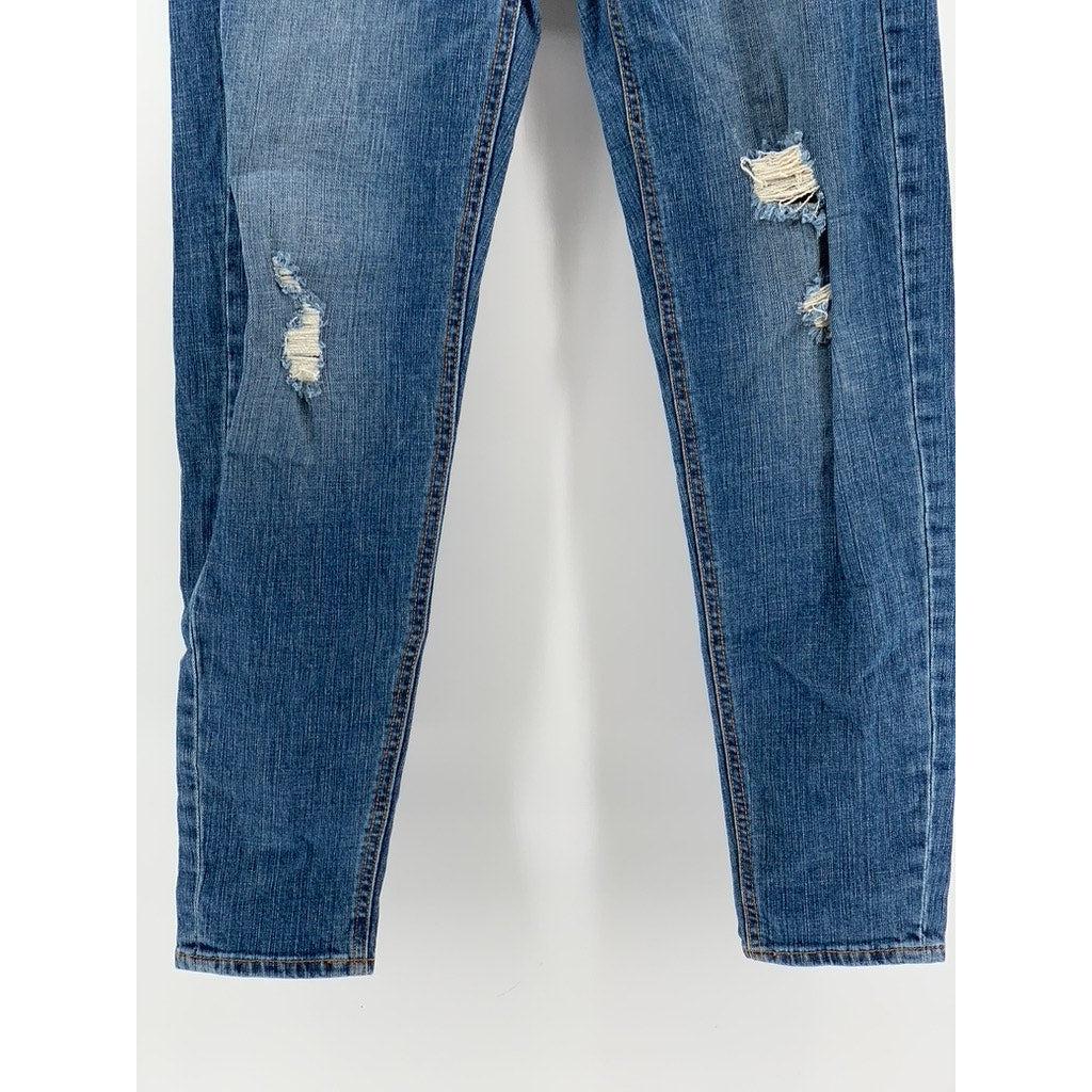 MOSSIMO Women's Dark Blue Denim Distressed Skinny Boyfriend Jeans SZ 6