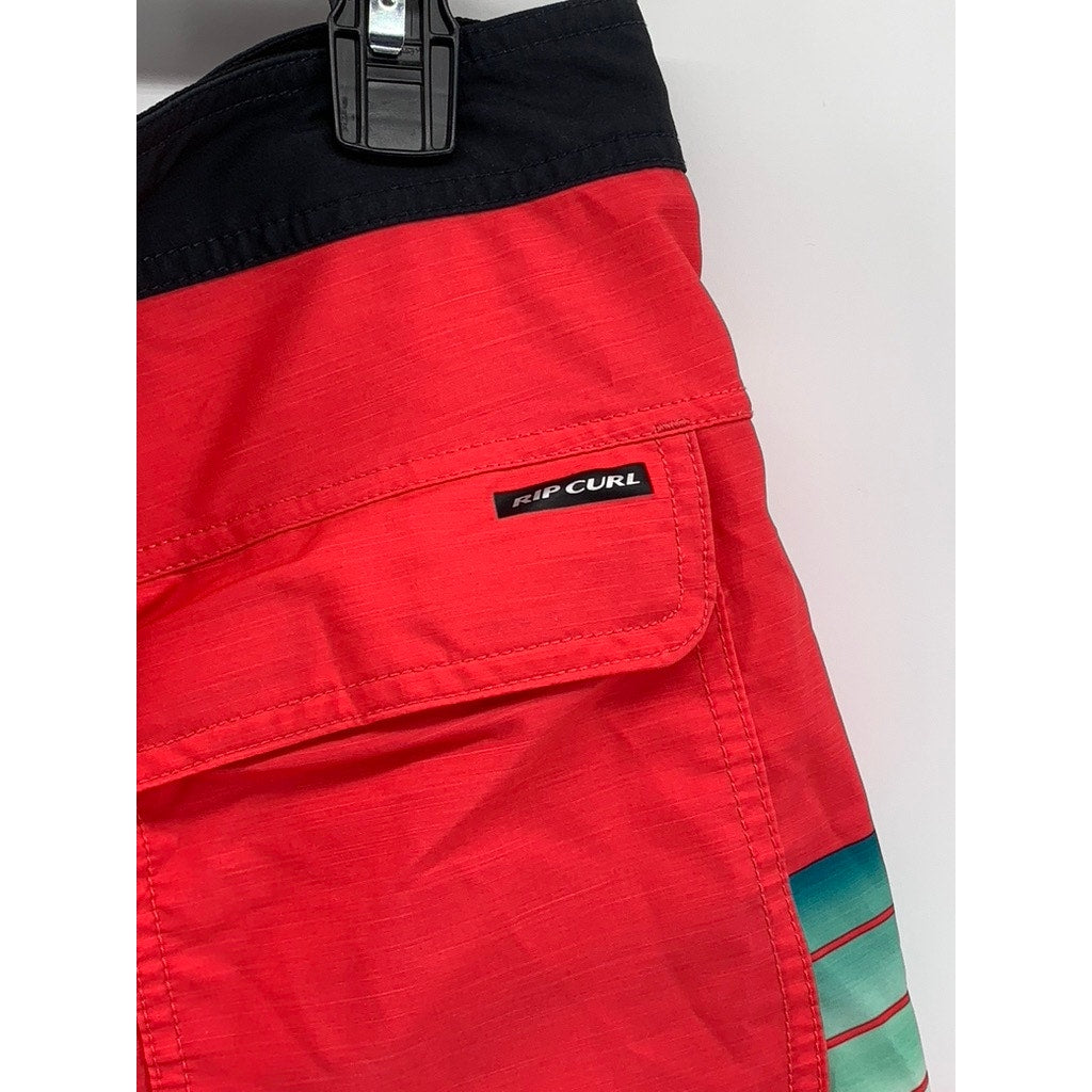 RIP CURL Men's Red Mirage Surf Board Shorts SZ 34(L)