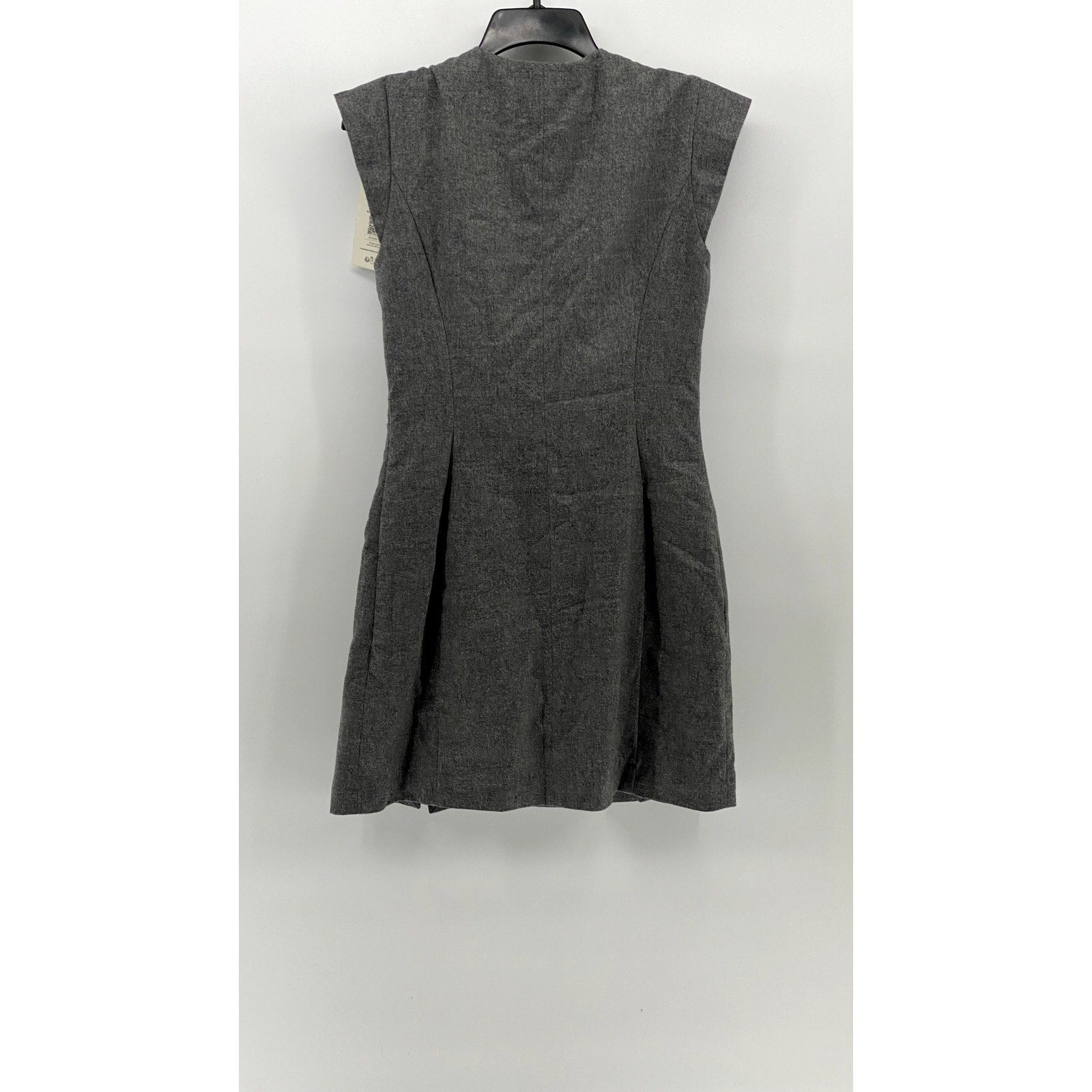 BA&SH Women's Charcoal Gray Dornelle Spilt Neck Padded Cap Sleeve Mini Dress SZM