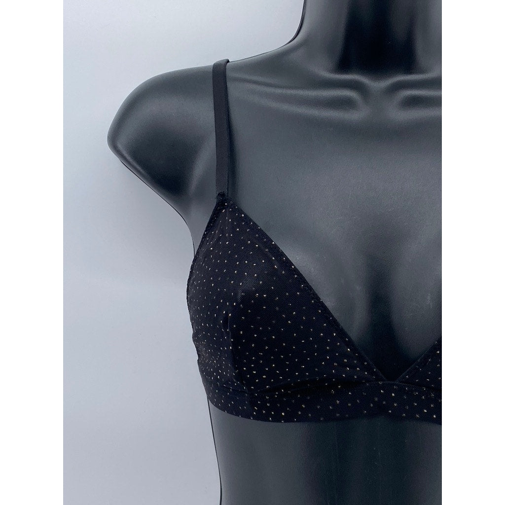 SECRET POSESSIONS Women’s Black MicroDot Adjustable Strap Bra SZ L