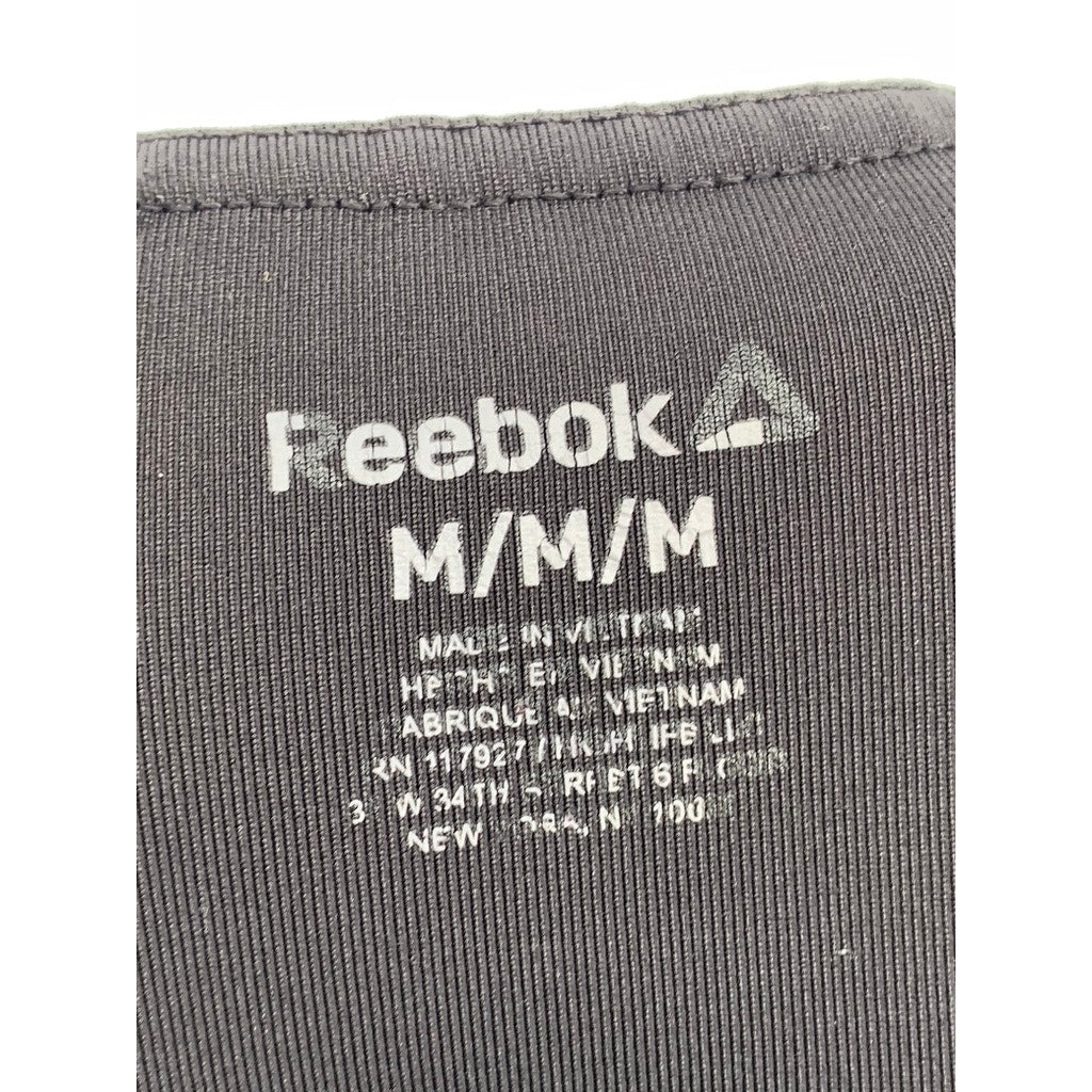 REEBOK Women's Black Solid High-Rise Capri Leggings SZ M