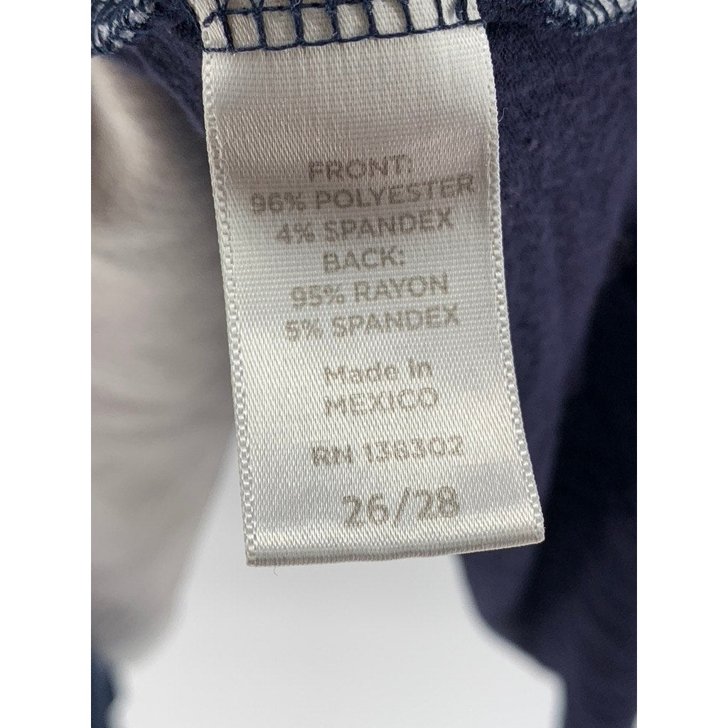 AVENUE Women's Plus Navy-White Printed Short Sleeve Top SZ 26/28