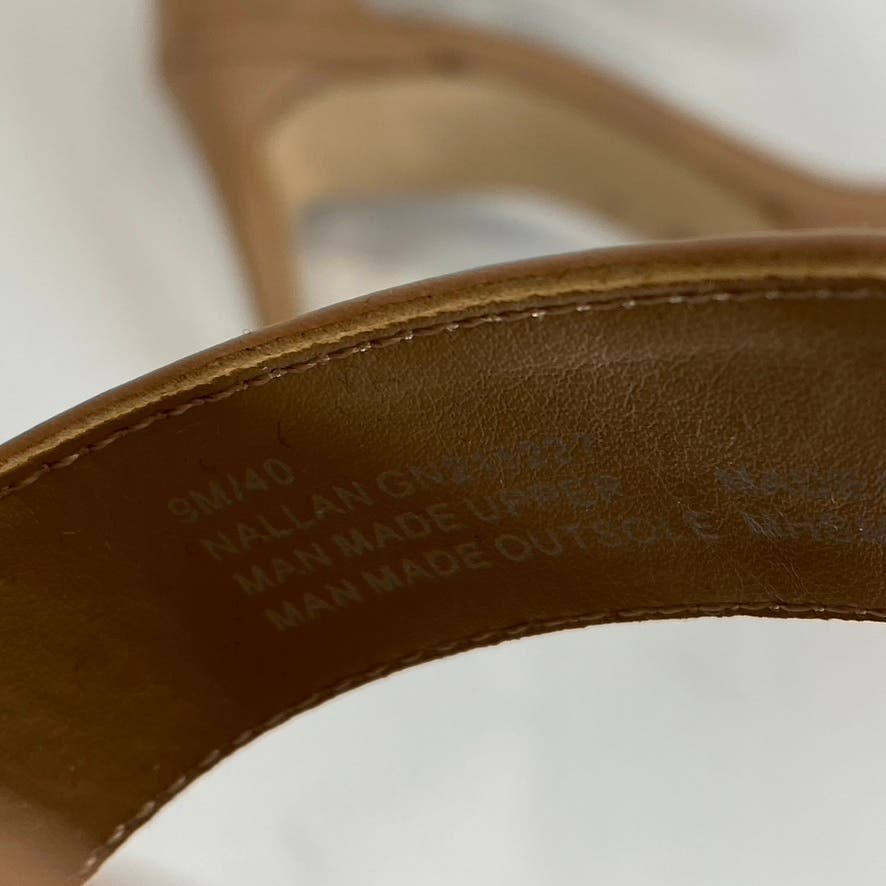 BCBGENERATION Women's Tan Nallah Ankle-Strap Platform Stiletto Sandals SZ 9