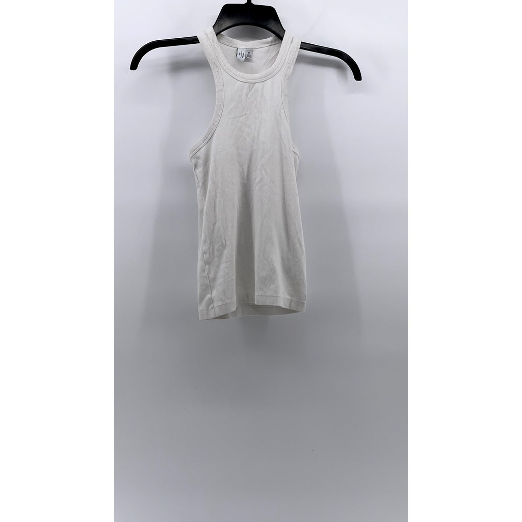 & OTHER STORIES Women's White Solid Crewneck Racerback Casual Tank Top SZ 0