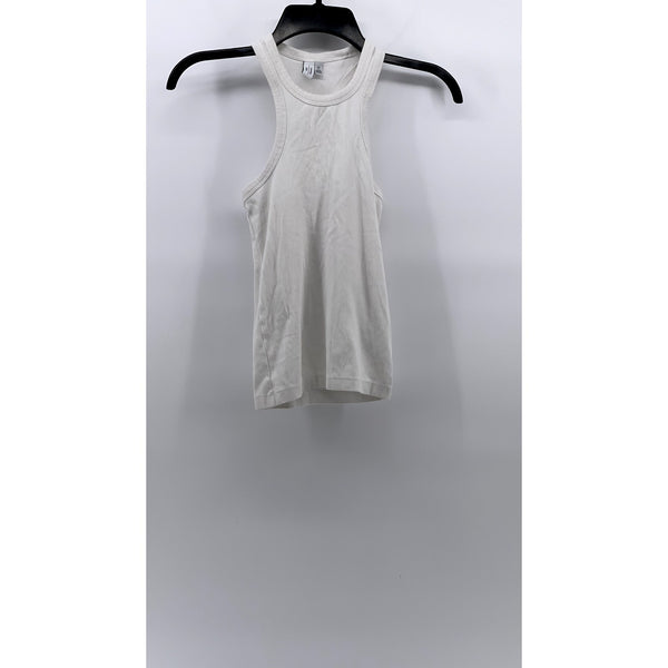 & OTHER STORIES Women's White Solid Crewneck Racerback Casual Tank Top SZ 0