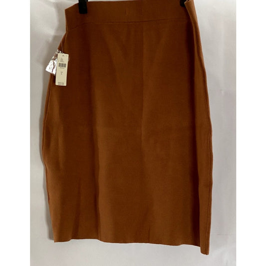 MAEVE By ANTHROPOLOGIE Women's Brown Knit Bodycon Mini Skirt SZ L