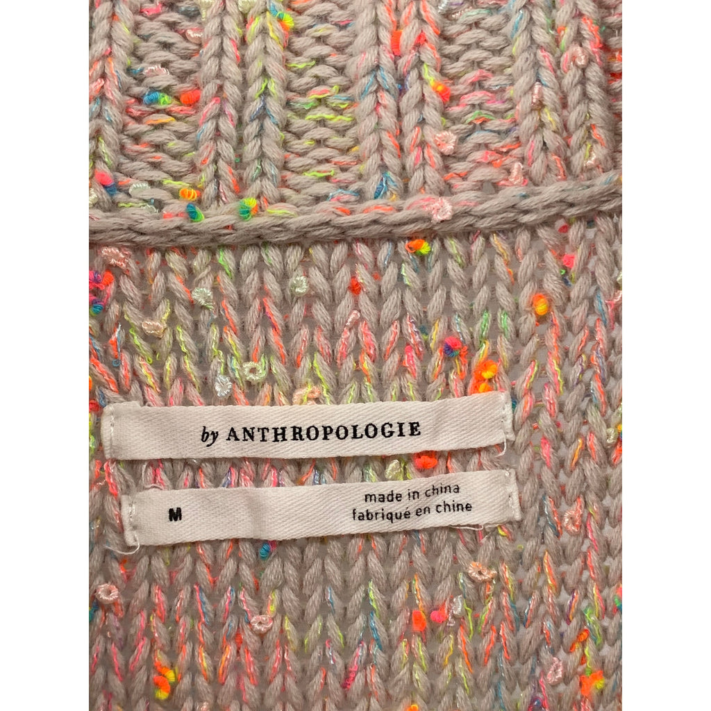 ANTHROPOLOGIE Women's Beige-Multi Mock-Neck Brea Confetti Sweater Vest SZ M