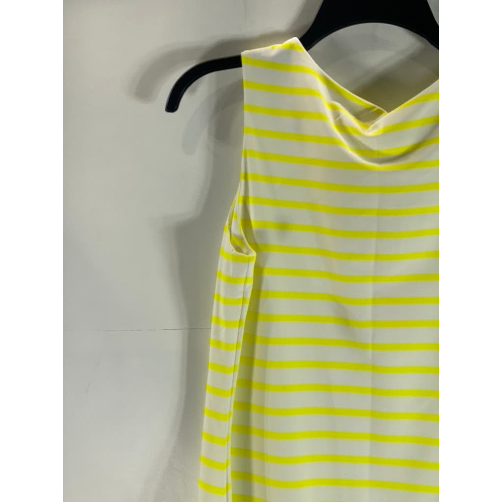 JUDE CONNALLY Women's Yellow/White Striped Beth Crewneck Mini Dress SZM