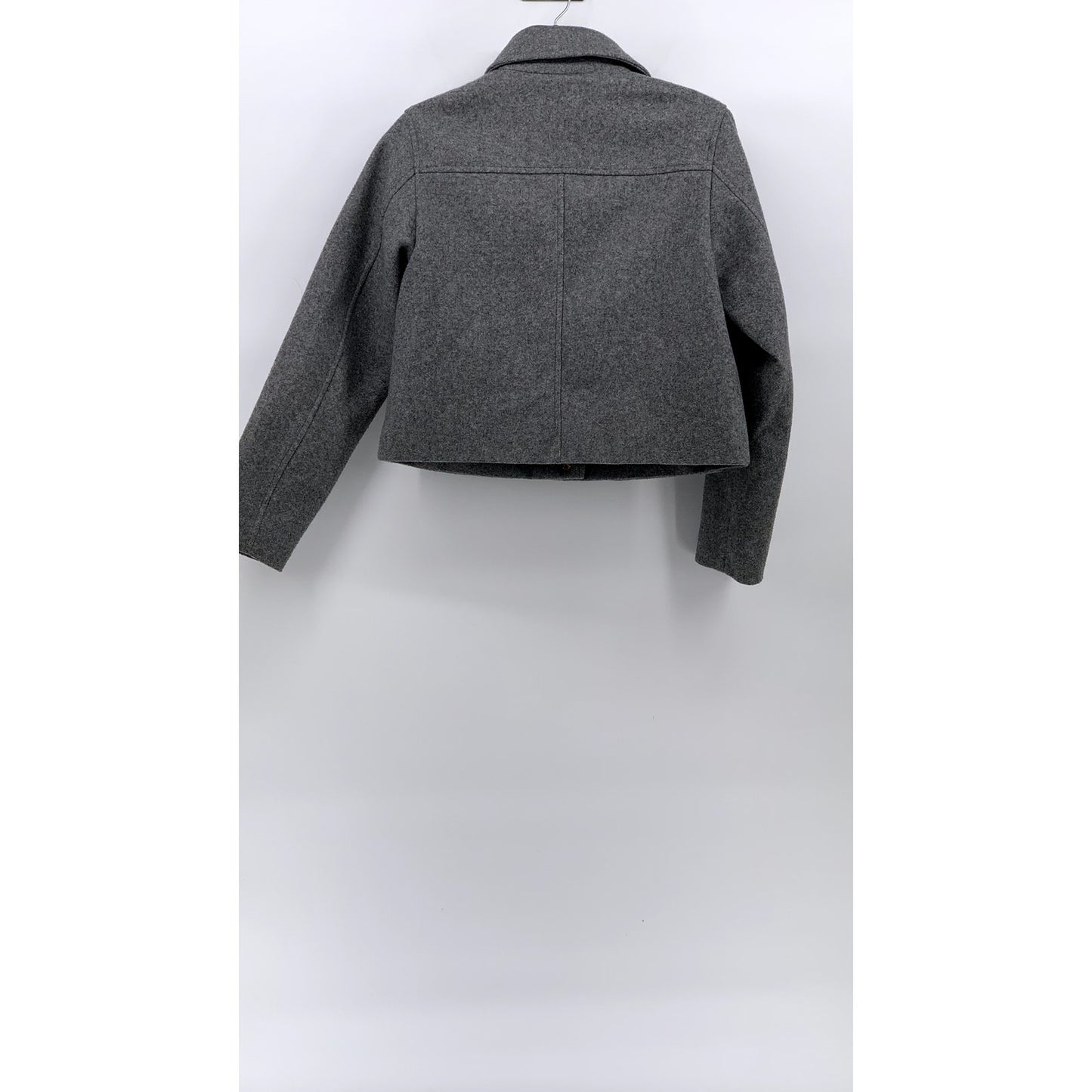 ZARA Women's Charcoal Gray Button-Up Long Sleeve Soft Knit Blazer SZ S