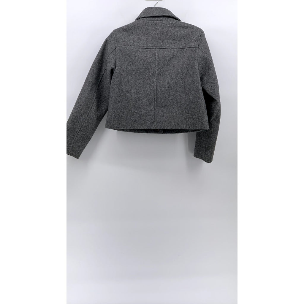 ZARA Women's Charcoal Gray Button-Up Long Sleeve Soft Knit Blazer SZ S