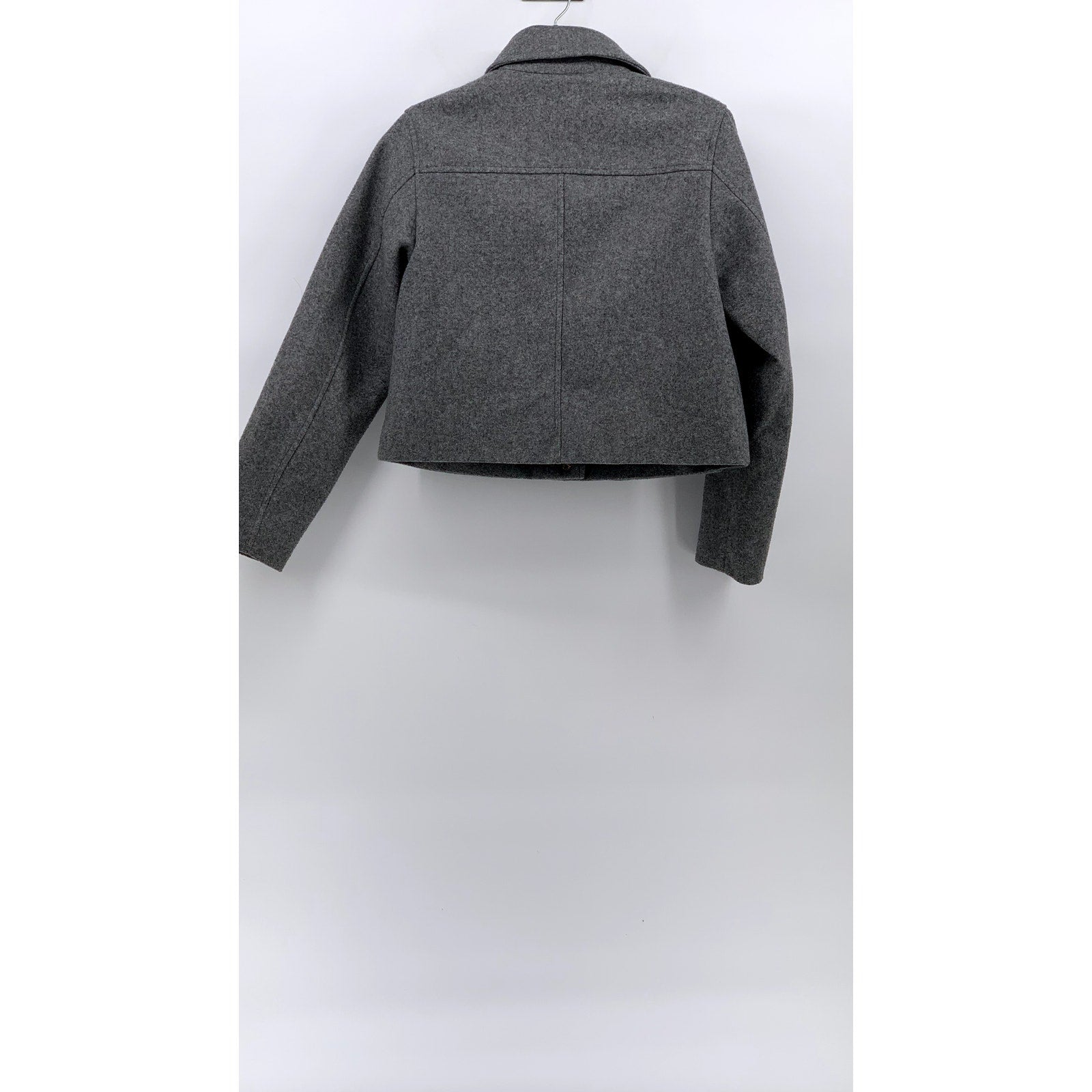 ZARA Women's Charcoal Gray Button-Up Long Sleeve Soft Knit Blazer SZ S