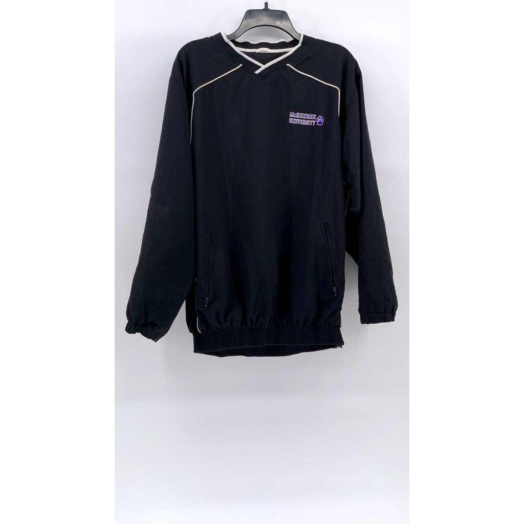 RUSSELL Men's Black Mckendree University V-Neck Long Sleeve Windbreaker SZ M