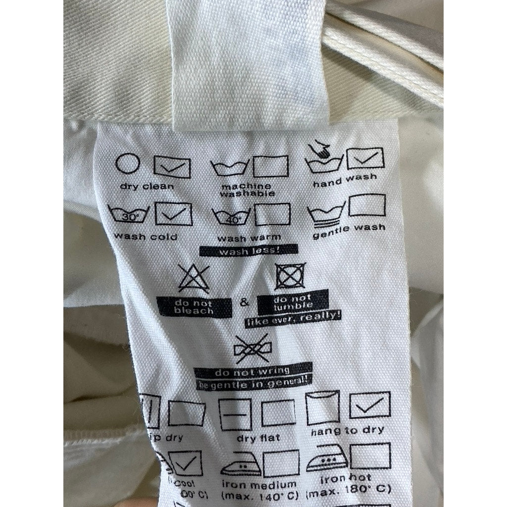 MAISON BLANCHE All Gender Coconut Milk Asymmetrical Straight Leg Trousers SZ 4