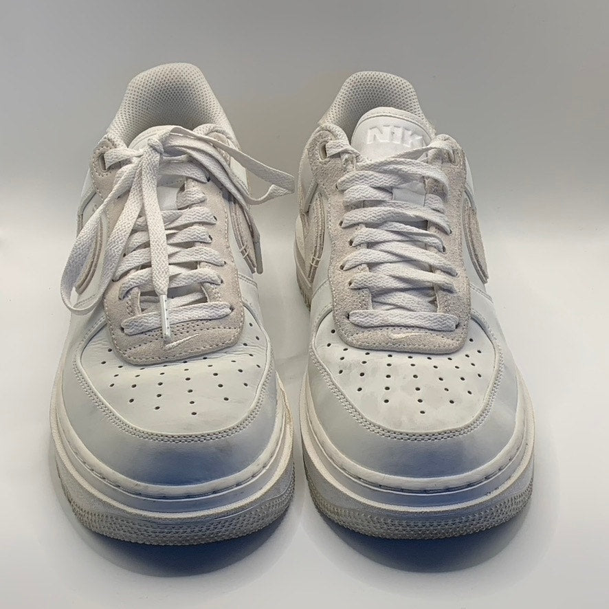 NIKE Men's White Air Force 1 Luxe Lace-Up Basketball Sneakers SZ 9.5