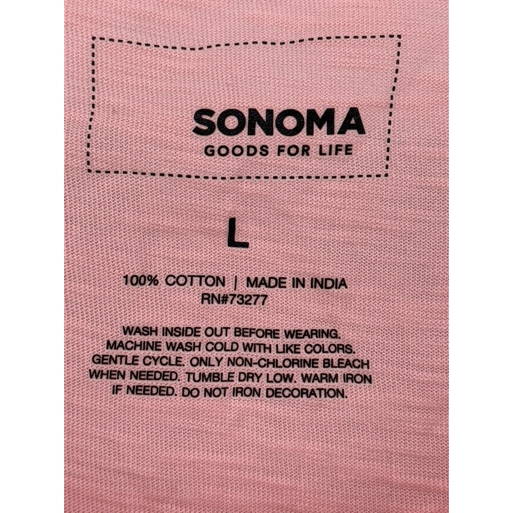 SONOMA GOODS FOR LIFE Women's Light Pink Eyelet Long Sleeve Top SZ L