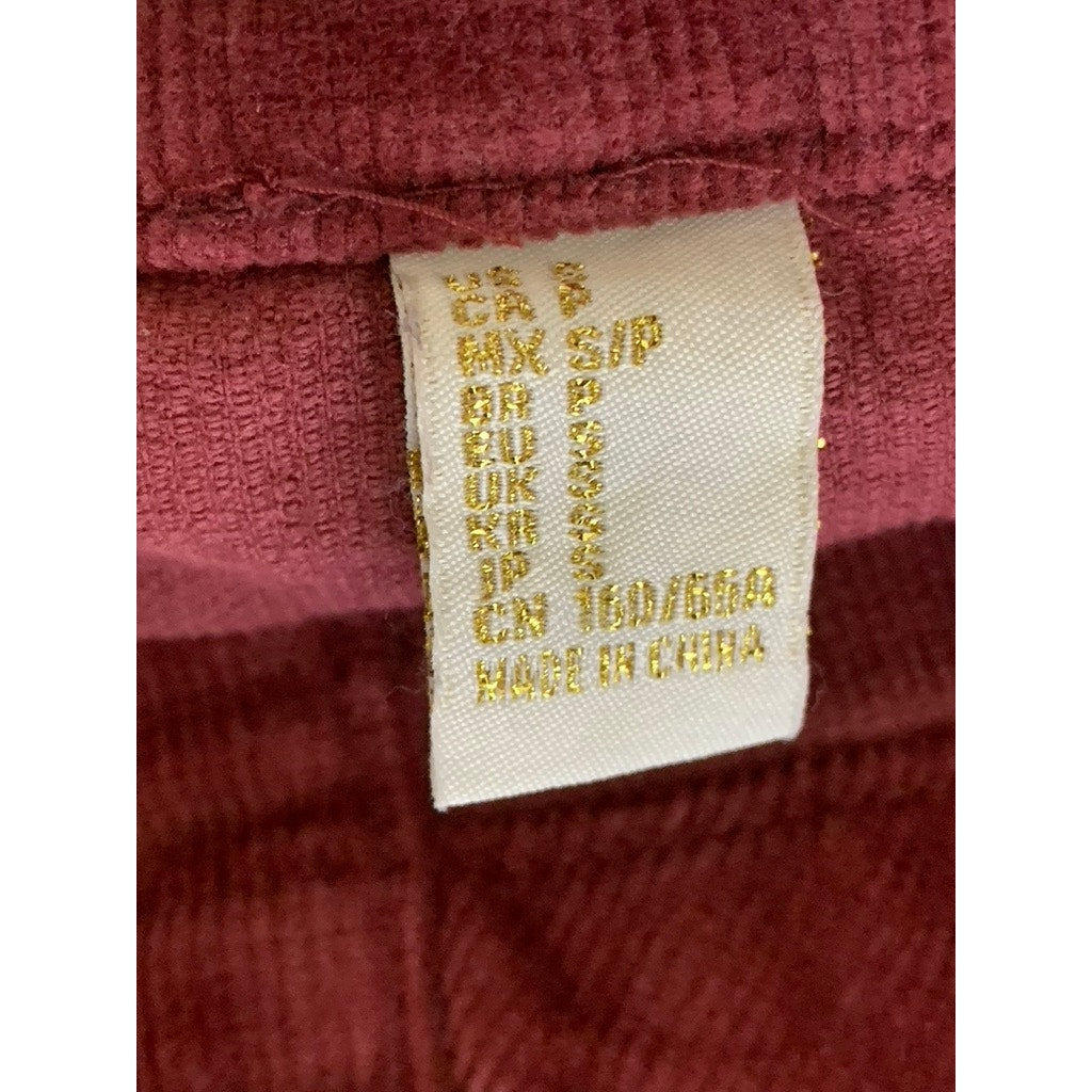 FOREVER 21 Women's Burgundy Button-Front Corduroy Mini Skirt SZ S