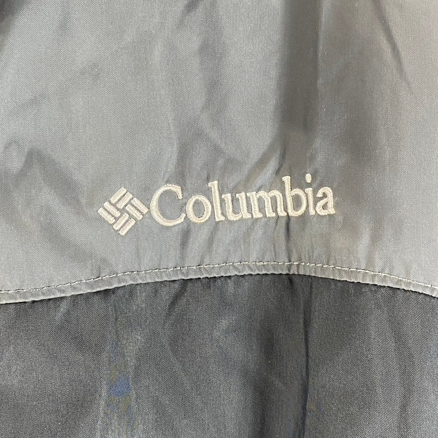 COLUMBIA Men's Black/Grey Glennaker Lake Full-Zip Vintage Rain Jacket SZ M