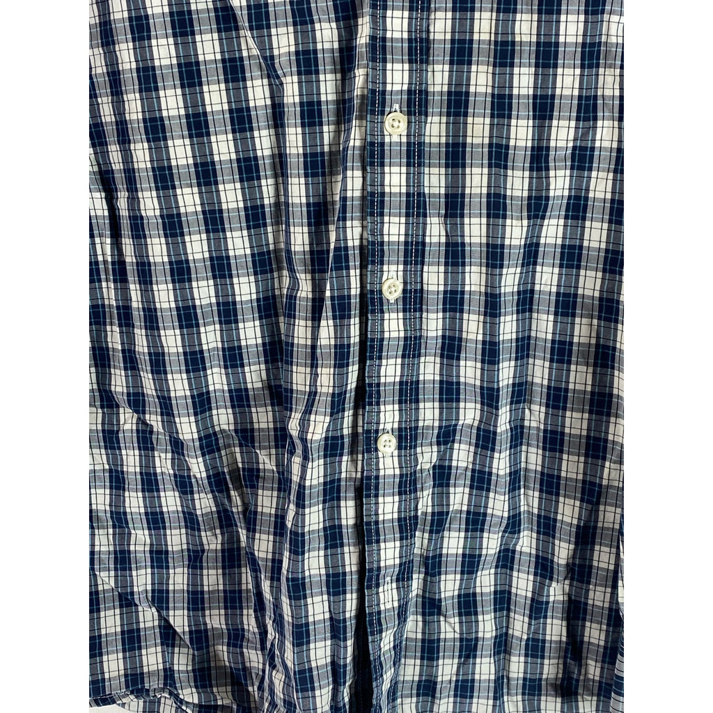 EDDIE BUAER Men's Tall Blue Plaid Legend Wash Classic-Fit Button-Up Shirt SZ TL
