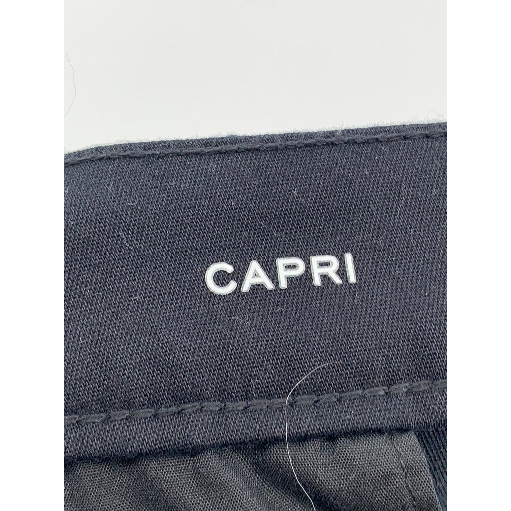 ST. JOHN’S BAY Women’s Petite Black Solid Capri Pants SZ 14P