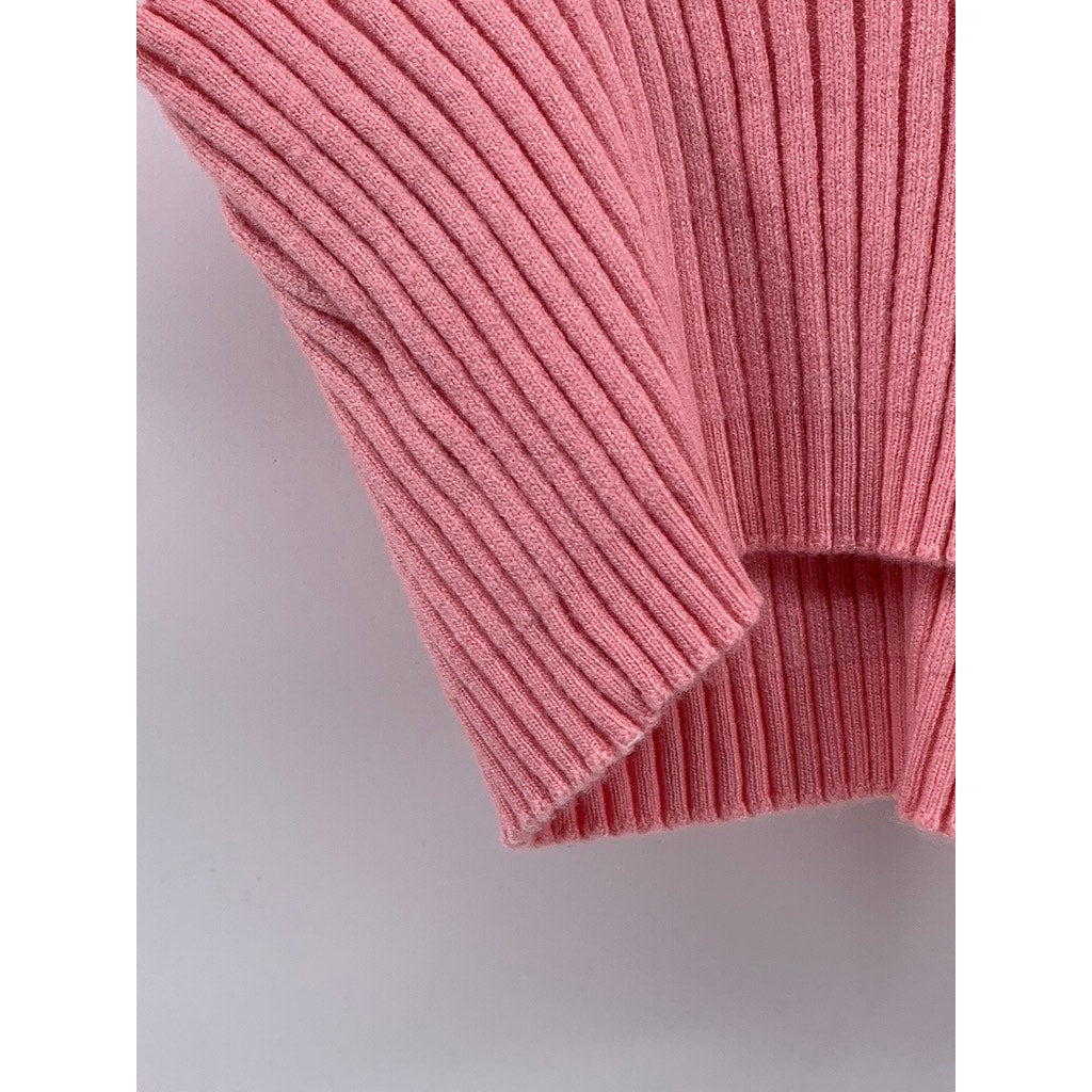 NASTY GAL COLLECTION Women's Light Pink Ribbed V-Neck Cropped Tank Top SZ S