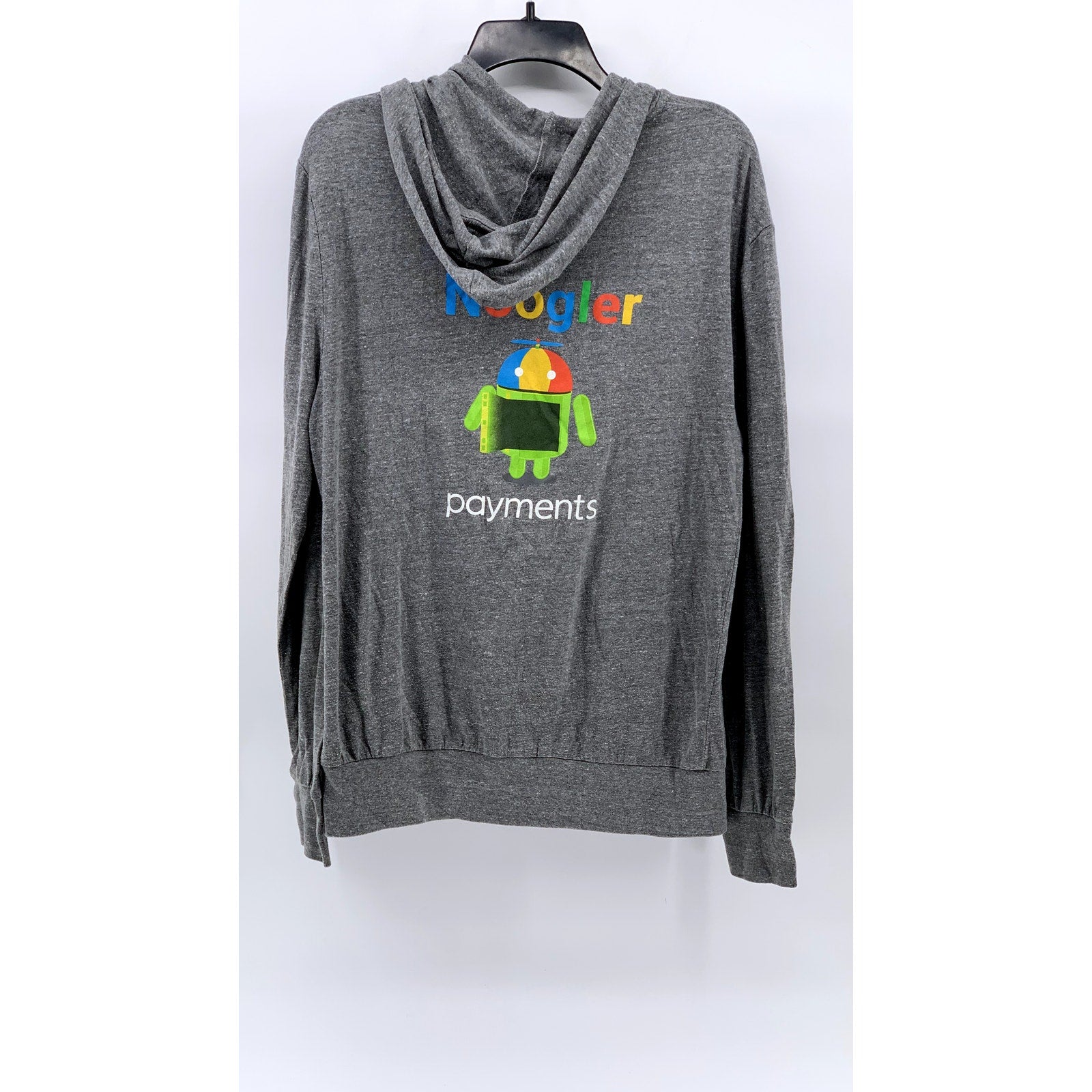 ALTERNATIVE APPAREL Men's Heather Gray Zip-Up Logo Sweater SZ L