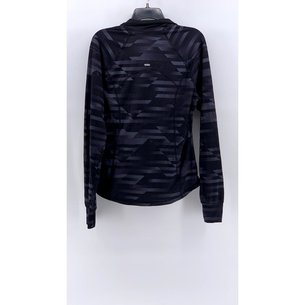 ACTIVE BY OLD NAVY Women's Gray-Black Camo Quarter Zip Semi-Fitted Shirt SZ L
