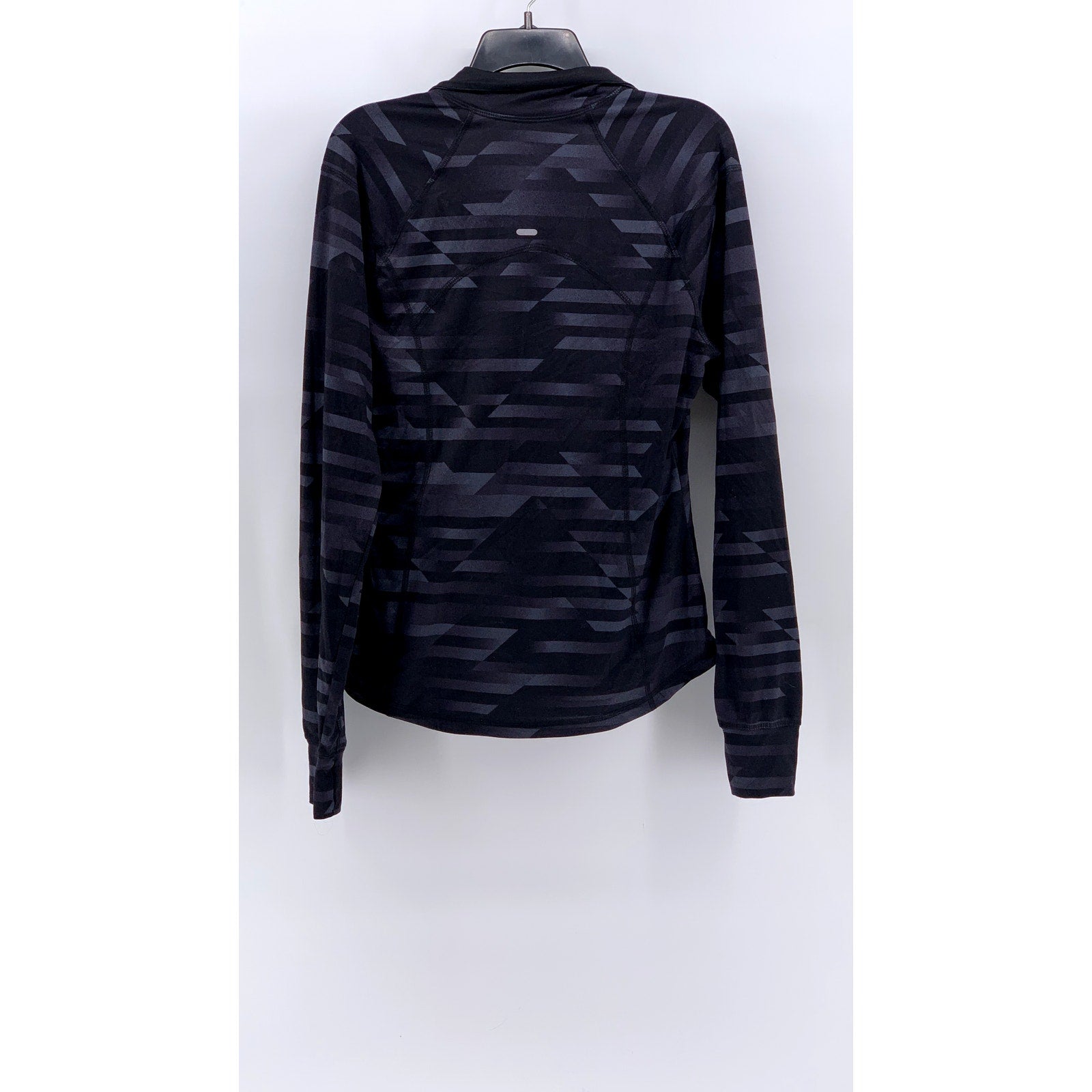 ACTIVE BY OLD NAVY Women's Gray-Black Camo Quarter Zip Semi-Fitted Shirt SZ L