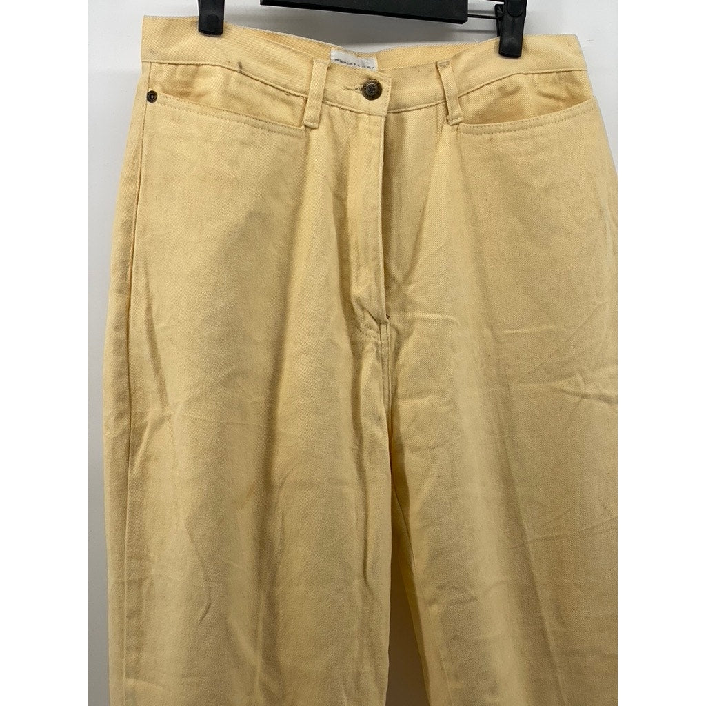 CHRISTOPHER & BANKS Women's Yellow Straight-Leg Regular-Fit Pant SZ 12