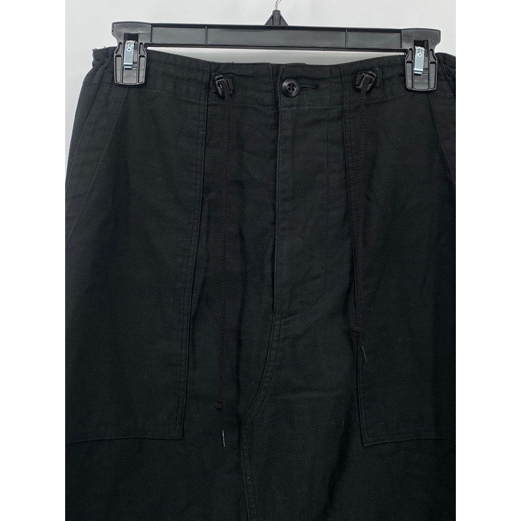 NEEDLES Women's Black Drawstring A-Line Casual Maxi Skirt SZ 1(US L)