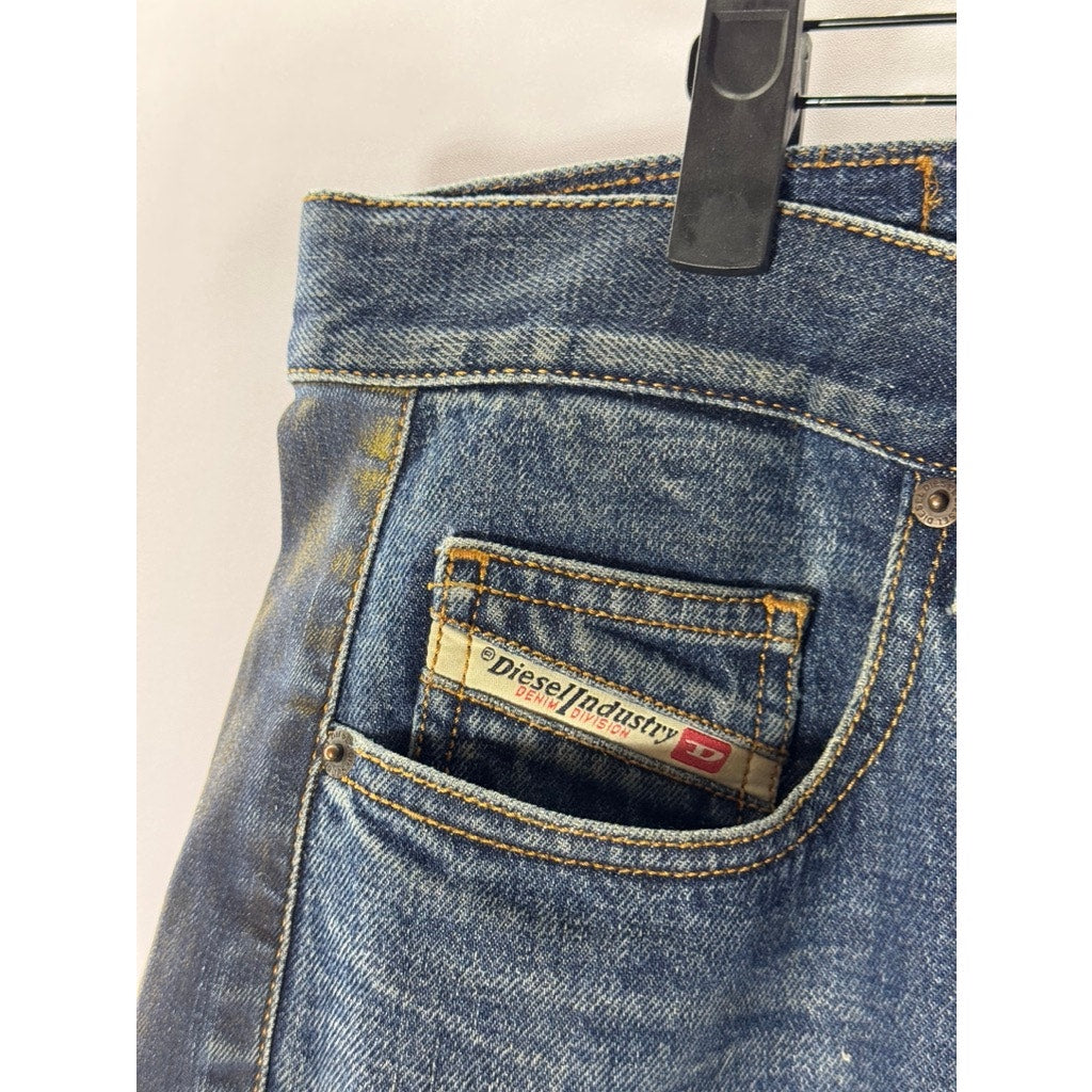 DIESEL 2020 D-Biker Men's Blue Denim Straight Relaxed Fit Jeans SZ 32x32