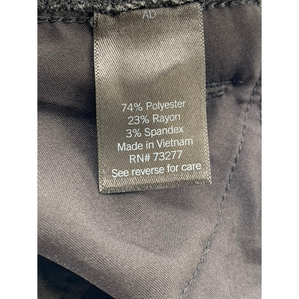 SIMPLY VERA VERA WANG Women's Gray Herringbone Straight Leg Pants SZ L